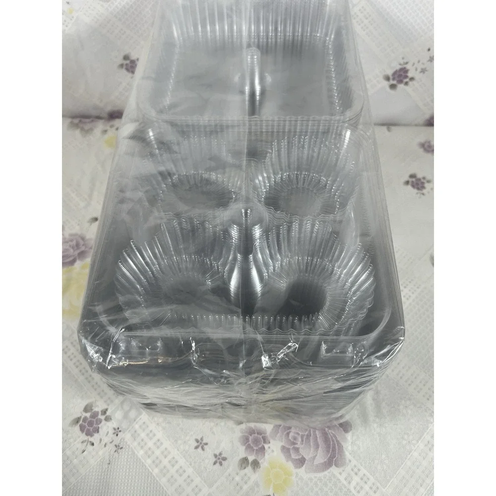 Resistant Cupcake Container‎ , 4-Compartment - 45 pcs Clear Plastic